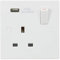 Knightsbridge SN9903 - Enchufe conmutado (1 G, con cargador USB de 5 VDC/2,1 A, 13 A)