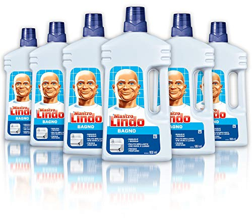Mastro Lindo, Reinigungsmittel für Bad und empfindliche Oberflächen, Maxi-Größe, 6 Stück mit 950 ml, 5,7 l