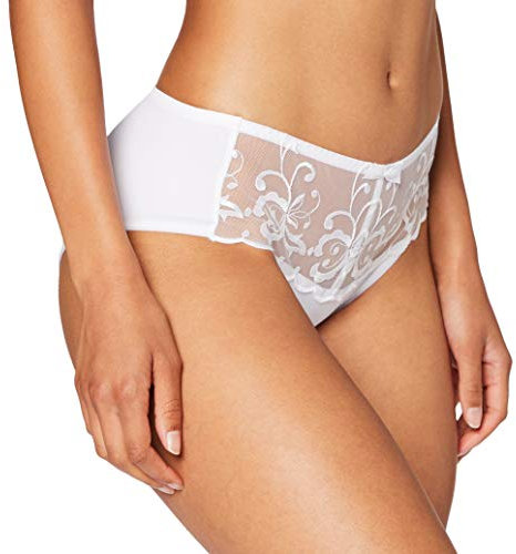 Playtex Culotte Midi Essential Elegance Broderie Femme x1, Blanc, XL