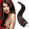 SEGO Microring Extensions Echthaar Haarverlängerungen Micro Loop Bondings 100% Human Hair Dunkelbraun#2-1 16(40cm)-50g