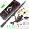Kombinationen aus Angelrute und Rolle, einzigartiges Design mit X-Warping-Farbe, teleskopierbare Kohlefaser-Angelrute mit kombiniertem Angelruten-Kit mit Box, Angler (210-Red)