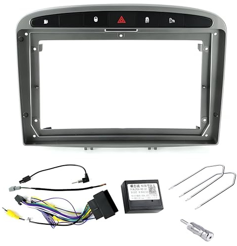 sound-way Kit Montaje Autoradio, Marco 9 Pulgadas Radio para Coche, Adaptador Compatible con Peugeot 308 2007-2013 / Peugeot 408 2011-2020