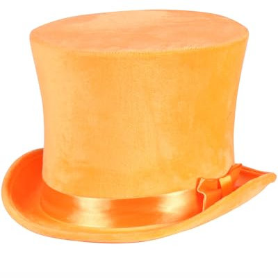 Thetru Kostüm Zubehör Zylinder Hut neon orange Karneval Fasching Gr. 59/60