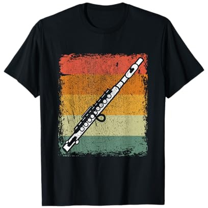 Retro Flötenspieler Geschenk Vintage Querflöte T-Shirt