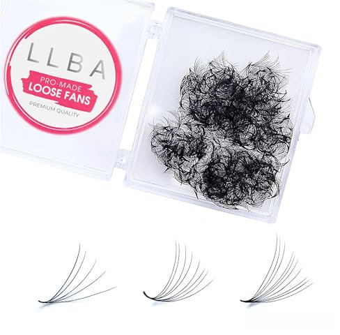 LLBA Bouquets Pré-faits, Cils Volume Faits à La Main, Multi-sélections de 3D à 16D, Courbes C CC D DD L M, Épaisseurs 0.03~0.1mm, 8-20mm Longueurs, Longue Tenue, Application Facile (5D-0.07 CC, 10 mm)