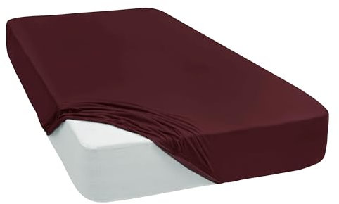 Spannbettlaken Jersey Spannbetttuch 100% Baumwolle Bettlaken Spannbettuch Laken 28 Farben, Größe:70 x 140 cm, Farbe:Dunkelbraun