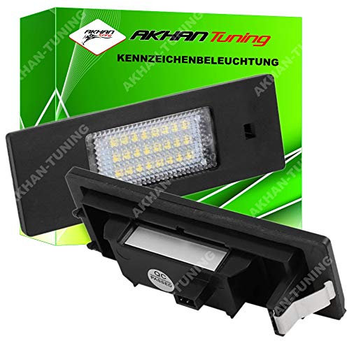 akhan KB16B - Fehlerfrei Kennzeichenbeleuchtung, Nummerschildbeleuchtung Xenon Weiß Kompatibel mit 1er E87, E81 E87, F20 F21, E63, E64, 6er F06 F12 F13, i3, i8, Z4 E85, Z4 E86, Z4 E89, R55, R60, R61