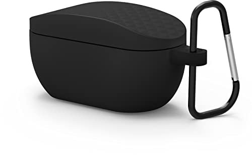 Geekria Silicone Case Cover Compatible with JBL Wave 100TWS, Vibe 100 TWS True Wireless Earbuds, Earphones Skin Cover, Protective Carrying Case with Keychain Hook, Charging Port Accessible (Schwarz)