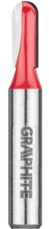 GRAPHITE Fraise à rainure longue en forme de U, diamètre de perçage 6,35/12,7/25,4 mm, longueur 15,5/19,6/22,5 mm, diamètre de la tige 8 mm, pour bois massif, MDF, panneaux de particules, contreplaqué