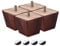 sourcing map Furniture Legs, 2 Inch(50mm) Set of 4 Square Solid Wood Couch Legs Feet Chair Table Feet Sofa Support Replacement Parts, Brown