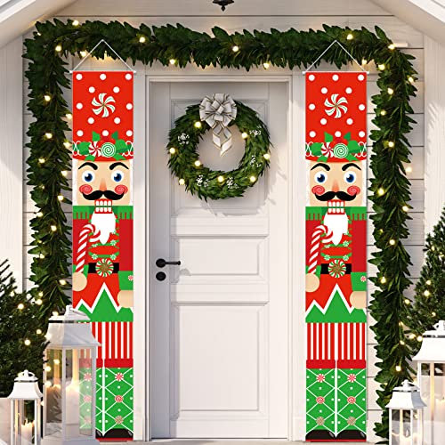 Weihnachten Nussknacker Tür Banner Nussknacker Soldat Veranda Schilder Nussknacker Soldat Modell Tür Dekoration für Weihnachten Hof Indoor Outdoor Wand Party Zubehör Dekor (Süßigkeiten)