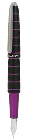 DIPLOMAT ELOX Füllfederhalter 14CT EF/Handgefertigt/Feder aus 14-Karätigem Gold/mit Geschenkbox/Füllhalter Füller Fountain Pen/Füllfederhalter/Farbe: Schwarz Lila