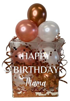 Geldgeschenk, Geschenkverpackung, Hochzeitsgeschenk, Personalisierte Ballonbox, gefüllt mit Konfetti und Ballons,Golden Gate
