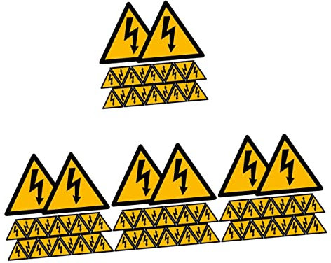Operitacx 80feuilles Autocollants De Mise Garde Électriques Lot De Étiquettes De Sécurité Pour Équipement Autocollants Réfléchissants De Signalisation Pour Maison Bureau Et Extérieur