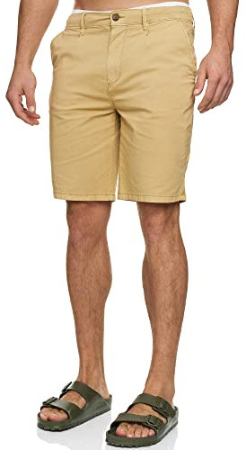 Indicode Herren INSan Chino Shorts mit 4 Taschen aus 98% Baumwolle | Bermuda Sommershorts für Männer Mojave, L