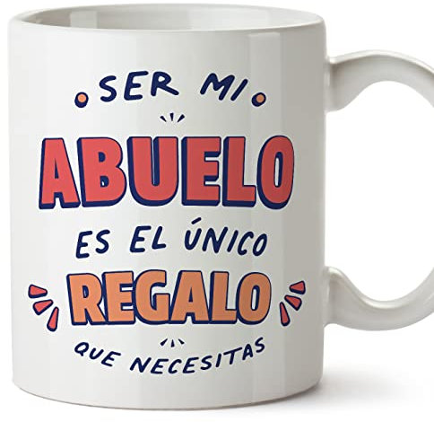MUGFFINS Tazas para ABUELO - En Español - Soy el único regalo que necesitas - 11 oz / 330 ml - Regalo original y divertido