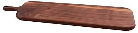 Point Virgule - Tabla para servir aperitivos y queso (madera de nogal con asa, 60 x 16,5 cm), color marrón
