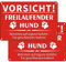 Caution Dog Sign Aluminium Reflective 20 x 30 cm, Warning Free-Ranging Dog Sign Metal Sign Dog Warning Aluminium, UV-Resistant, Waterproof, Rustproof, with Drill Holes, Red