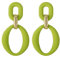 SIXDUTON Ohrringe Creole für Damen, Ovale Acryl Neon Statement Ohrringe für Frauen, Groß Hypoallergen Bunte Modeschmuck Geschenk für Kostümzubehör Karneval Mottoparty (Grün)