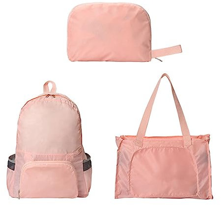 LEMONSTONE Faltbarer Rucksack Ultraleicht, Wasserdicht Daypacks, Wanderrucksack Damen, Tagesrucksack für Outdoor-Sport, Reisen, Wandern, Camping, Radfahren, Kann Handtasche, Rucksack sein (Rosa, 35L)