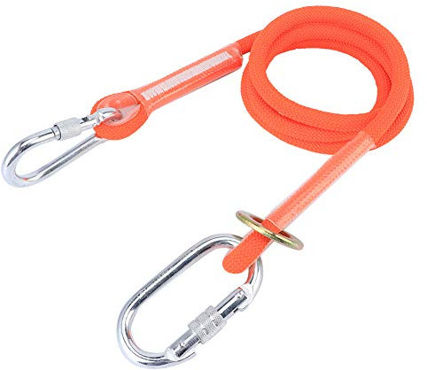 1,6 M Langer Sicherheits-Lanyard-Schutzgürtel, Professioneller, Hochfester Nylon-Schlingengurt mit Haken Zum Klettern, Jagen, Hängeständer, Baumarbeiten, Installation von Stufen