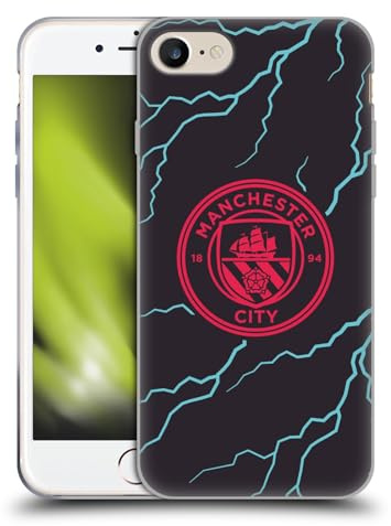 Head Case Designs Offizielle Manchester City Man City FC Third 2023/24 Ausweis-Set Gelhülle [Militärischer Schutzgrad] Kompatibel Mit Apple iPhone 7/8 / SE 2020 & 2022 Und Kompatibel Mit MagSafe