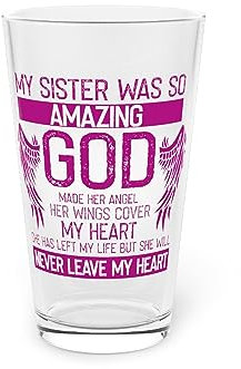 Teegarb Letter Blanket Inspirational Beloved Angel Bereavement Statements Line Motivational Memorial Uplifting Sayings Graphic Pint Glass, 16oz 16oz