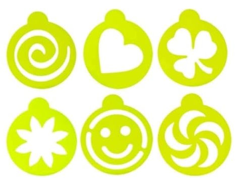 Cappuccino Schablone 6 Motive Milchschaum Schablonen Kunststoff