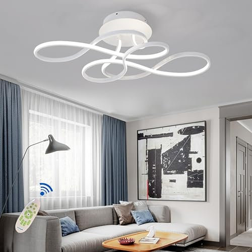 LED Deckenleuchte Dimmbar Mit Fernbedienung Modern Rechteckig Leuchten Deckenlampe Mit Memory Funktion, Acryl Deckenbeleuchtung Schlafzimmer Lampe Esszimmer Wohnzimmer Lichter Kronleuchter (Color : W