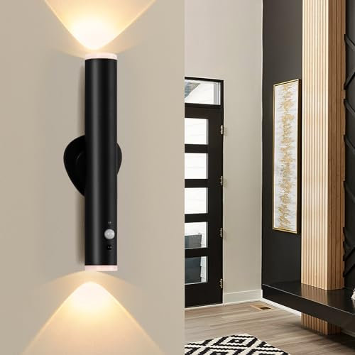 DESGNT Lampe Murale Sans Fil,Applique Murale Intérieure avec télécommande,Luminaire Murale LED Rechargeable avec Détecteur de Mouvement,3-modes Magnetique Lampe pour Escalier Salon Chambre Couloir