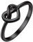 ChicSilver Sterling Silver Love Knot Friendship Ring for Women | Dainty Gold over Silver Promise Ring For Women | Silver Celtic Knot Ring For Women, 04.Black