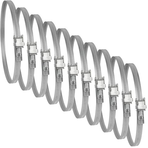 Repa Market 6 Inch Ducting Clamp - 10 Pack Galvanized Steel Hose Clamps, Fits 1.96 to 6.50 Ducts, Worm Gear, Phillips Screw Head