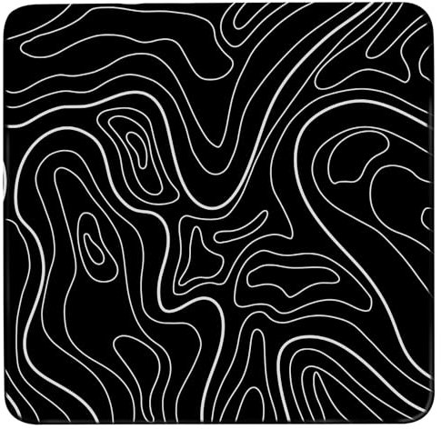 DAWNTREES Topographic Glass Mouse Pad,Tempered Gaming Mouse Mat,Ultra-Smooth Micro-Etched Surface,Dirt and Scratch-Resistant,Quiet Mouse Movements