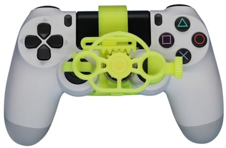 Controlador Mini Volante Para PS4 Controlador de Juegos de Carreras de Carreras Dirección Impresión 3D Rueda Auxiliar Controlador Joystick del Juego Gamepad de Simulador (yellow)