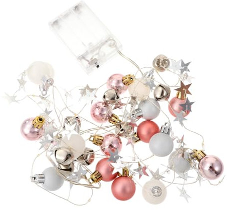 UKCOCO 1stück Led Weihnachtslichterkette Mit Dekorativen Kugeln Und Glöckchen Lampen Batteriebetrieben Warmweiß Für Weihnachtsfeiern Und Wohnraumdekoration
