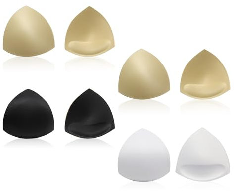 FUIPVGI Removable Bra Pads Women's Triangle Bra Pads Insert Bra Pads Inserts Women's Comfy Sports Cups Bra Inserts for Bikini Top Swimsuit (3colors)