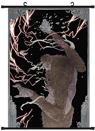 Jilijia The Armored Titan/Eren Jaeger Anime Scroll Poster Wandgemälde für Home Decor Cartoon Charaktere Wandkunst für Wohnzimmer Schlafzimmer Büro 40x60cm