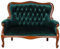 Antik Sofa Samtsofa Smaragd Couch Mahagoni Polstersofa Vintage 136 cm mar270 Palazzo Exklusiv