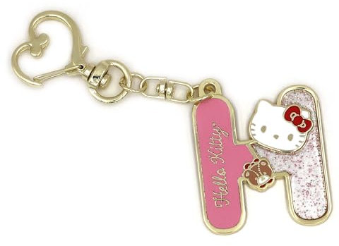 FLYBOT Cute Cat Kitty Hello Schlüsselanhänger, Initiale 'H', Schlüsselanhänger für Schlüssel, Taschen, Beutel und verschiedene Dinge, Helles Pink, Small
