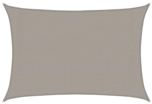 vidaXL Vela Parasole 160 g/m² Rettangolare Grigio Chiaro 3x5 m in HDPE, Vela ombreggiante, Ombra da Patio, tettoia ombreggiante, Vela da Giardino