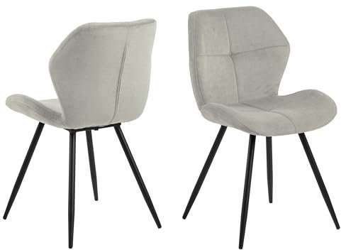 möbelando Polsterstuhl >Petri< (2er-Set) in Sand, Polyester, Stahl - 48x82,5x55cm (BxHxT)