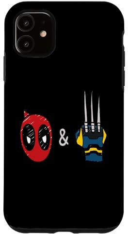 iPhone 11 Marvel Studios Deadpool & Wolverine Mask & Claw Emoji Icons Case