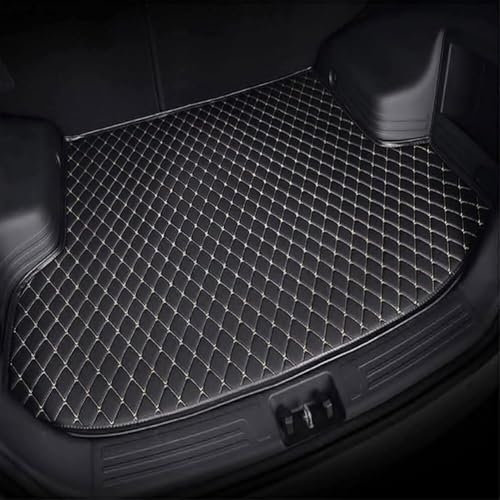 LFSYYD Auto Kofferraummatte für Audi A4 B9 Avant/Kombi 2015-2023 2024, Leder Kofferraumwanne Kofferraummatte Strapazierfähig Rutschfesten Schutzmatten Accessori,D/Black-beige