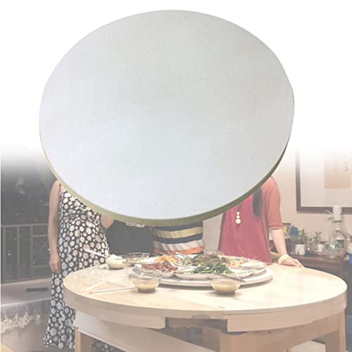 Lazy Susan Drehteller aus Holz für Küche, Esstisch, Ø 50, 70, 90 cm, 360° drehbares Tablett mit Lagern, weiß, stabil und leise, einfaches Teilen von Geschirr