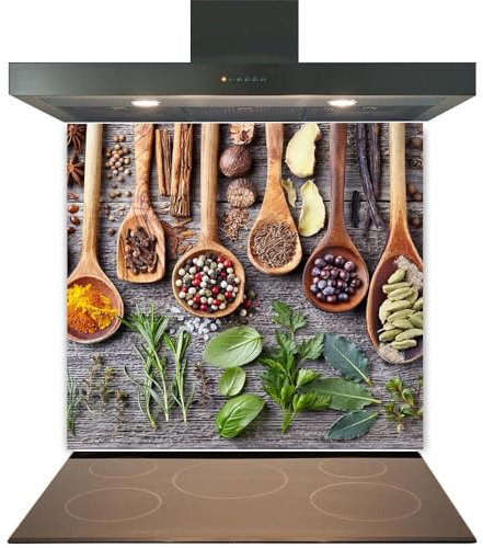 C2G Printed Glass Splashback for Kitchen, Made from Toughened Heat Resistant Glass for Cooker and Hob Backsplash (60cm (w) x 60cm (h) - Design No. 2121)