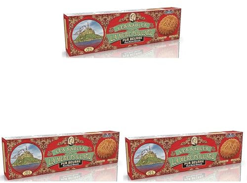 La Mère Poulard Galletas tipo sablés de mantequilla pura, delgadas y crujientes - 125g (Paquete de 3)