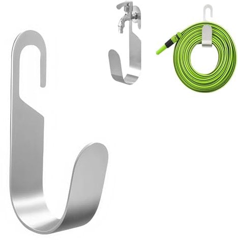 HORIFEN Supporto per tubo da giardino, gancio per tubo in acciaio inox, per esterni, robusto tubo dell'acqua
