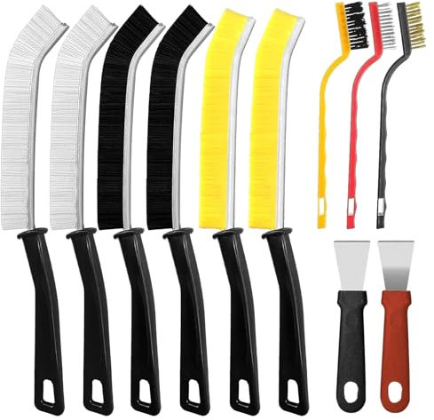 Crevice Cleaning Brush 11Pcs,Hard Bristle Crevice Brush, Multifunctional Gap Groove Cleaning Scrub Brush,Bathroom Crevice Gaps Cleaning Brush for Home Bathroom,Kitchen,Window (11 PCS)