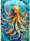 Hopgo 1000 Teile Puzzle für Erwachsene, Buntglas Oktopus Puzzles für Familie & Freunde Puzzle-Liebhaber,Unterwasserwelt Jigsaw Puzzles 70 x 50cm