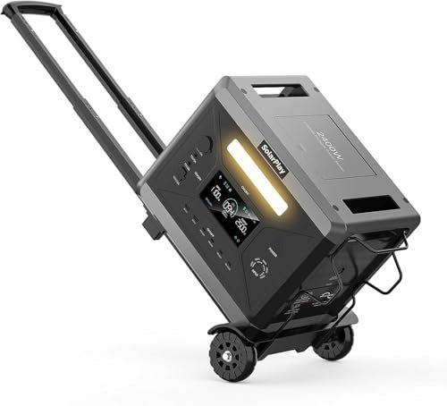 SolarPlay Generateur Electrique Portable, 2160 Wh Batterie LiFeP04, 2400w(crête 4800 w)1.5h Charge Complète Pour Camping, Rv& Alimentation électrique De Secours à Domicile(Panneaux Solaires En Option)